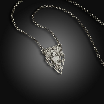 FOREST SIGIL: Hand-Etched Sterling Silver Pendant