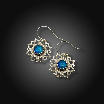 OPALBURST: Sterling Silver Earrings with Australian Opal