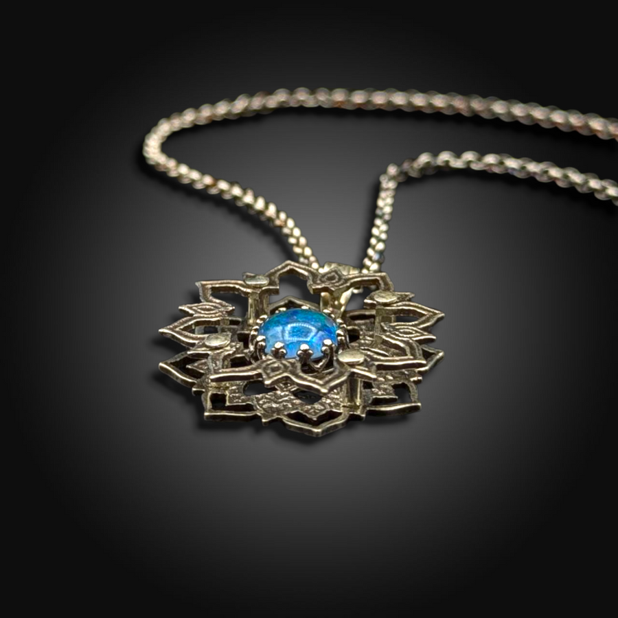 NOVA BLOOM: Layered Sterling Silver Necklace with Australian Opal