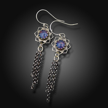 SPELLWEAVER: Australian Opal and Sterling Silver Fringe Earrings