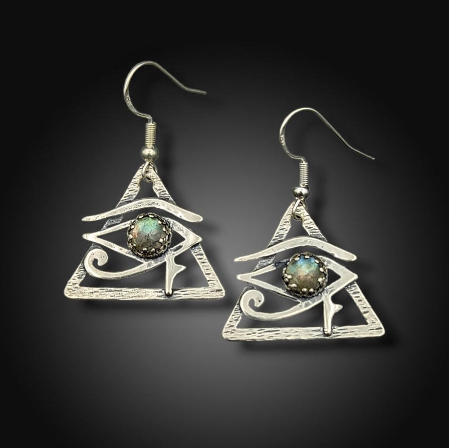 sterling silver eye of ra earrings