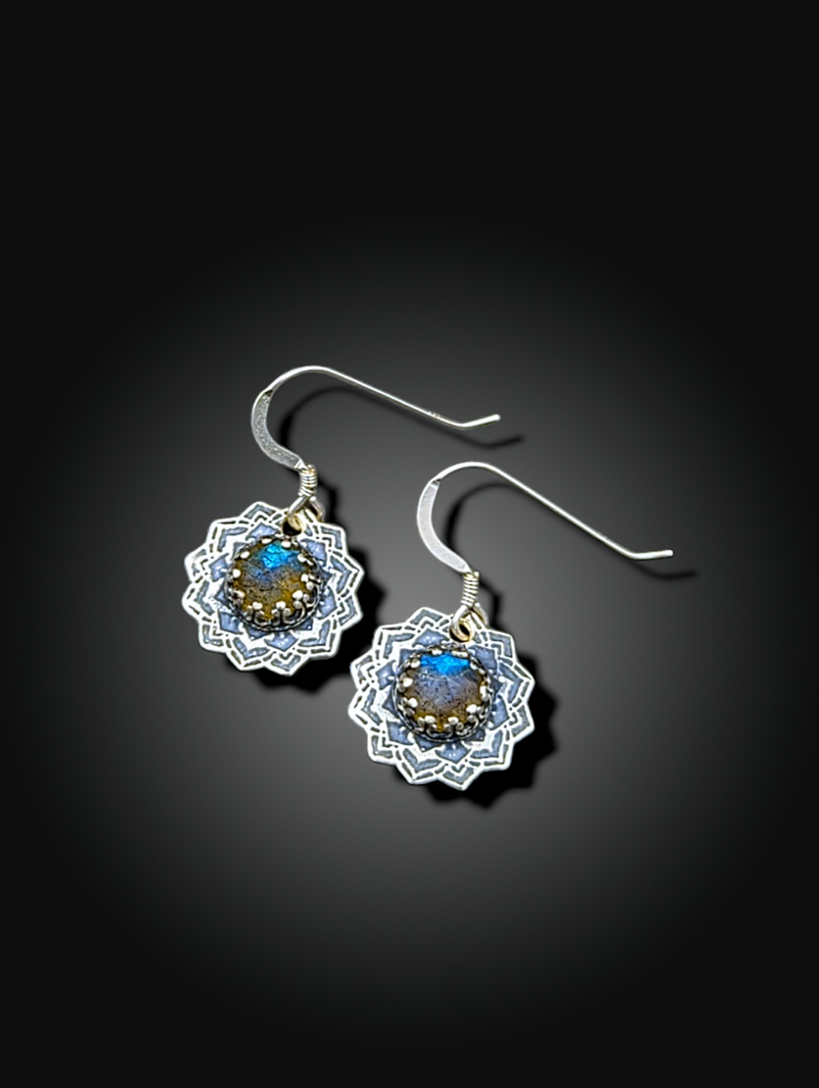 sterling silver earrings with labradorite