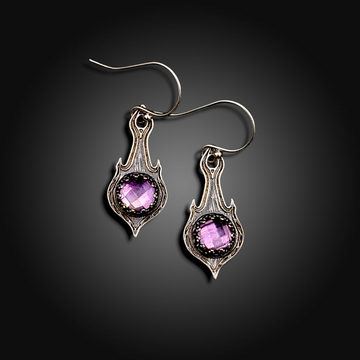 SPELLFIRE: Sterling Silver Earrings with Pink Sapphire