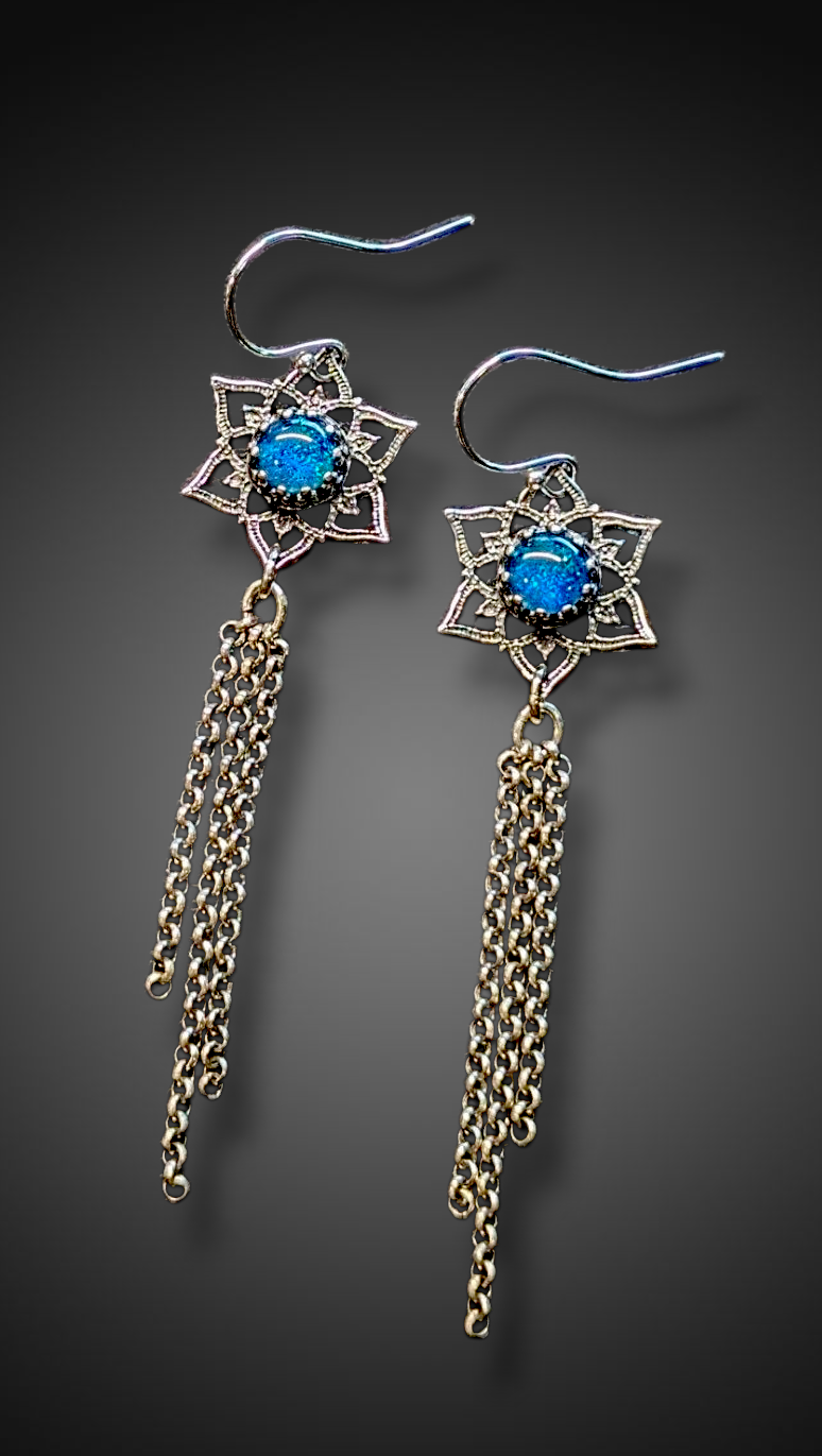 ** RESERVED FOR JENNY ** sterling silver earrings with australian opal