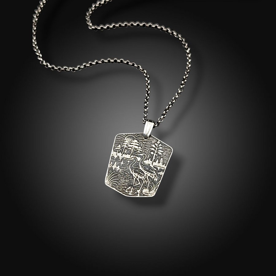 SOUTHERN WILDS: Hand-Etched Sterling Silver Necklace