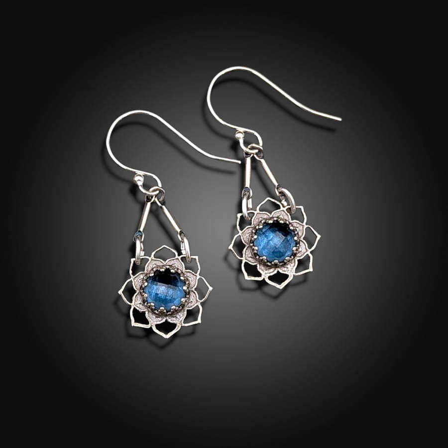 SALT & SKY: Sterling Silver Earrings with Swiss Blue Topaz