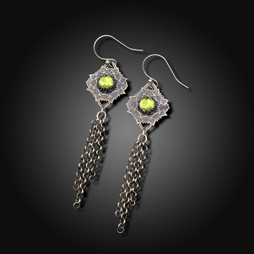 FORESTLIGHT: Sterling Silver Earrings with Peridot