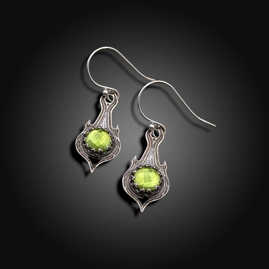 LARKSPUR: Sterling Silver Earrings with Peridot