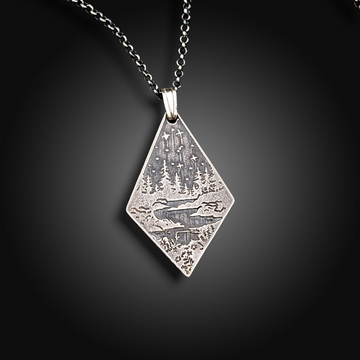 RIVER REFLECTIONS: Sterling Silver Landscape Necklace