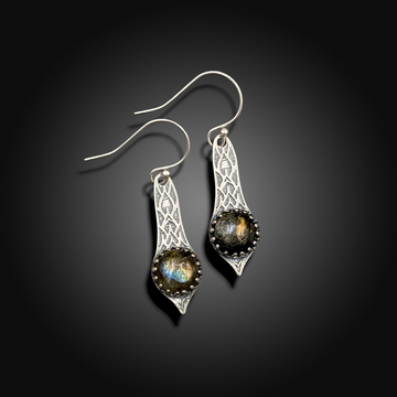 OBSCURA: Sterling Silver Earrings with Labradorite