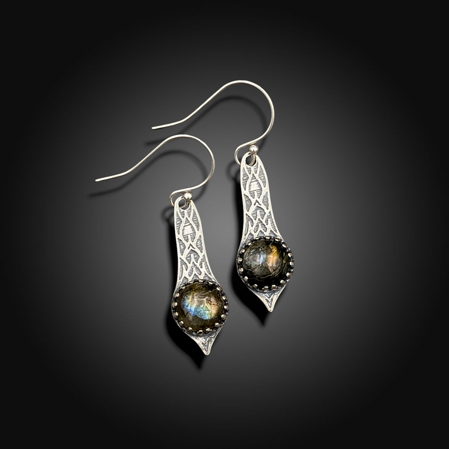 OBSCURA: Sterling Silver Earrings with Labradorite
