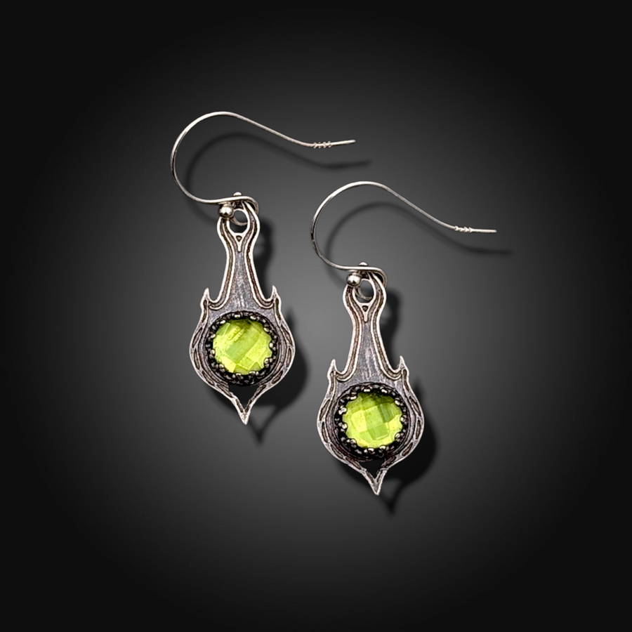 LARKSPUR: Sterling Silver Earrings with Peridot