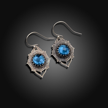 REFRACTION:  Sterling Silver Earrings with Topaz