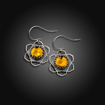 SOLSTICE: Sterling Silver Earrings with Citrine