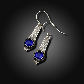 STARLING:  Sterling Silver Earrings with Sapphire