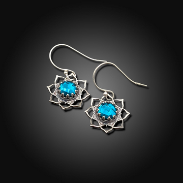 TIDEPOOL: Sterling Silver Earrings with Teal Tourmaline