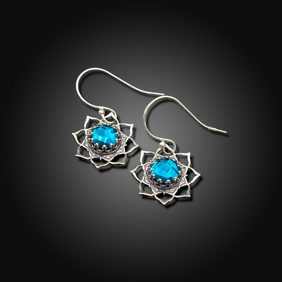 TIDEPOOL: Sterling Silver Earrings with Teal Tourmaline