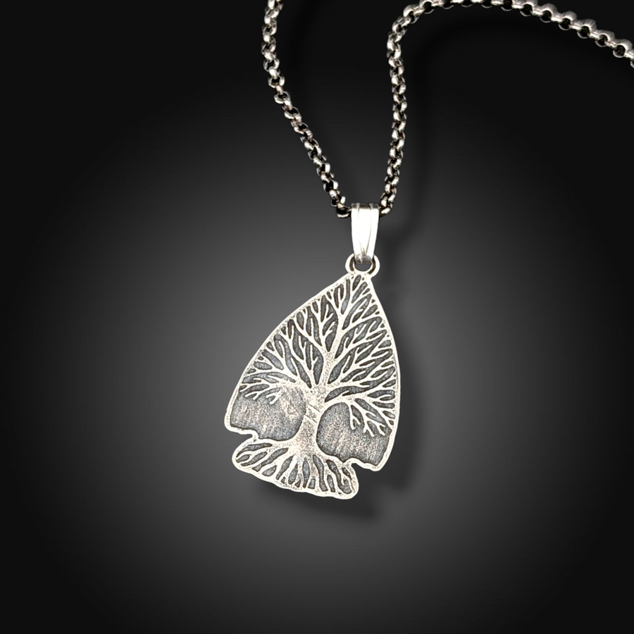 HOLD FAST: Hand-Etched Sterling Silver Tree Necklace