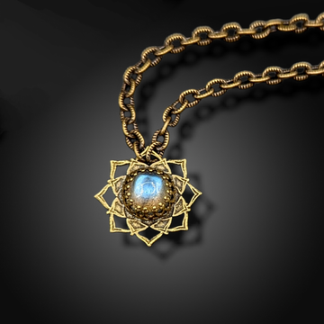 brass flower mandala necklace