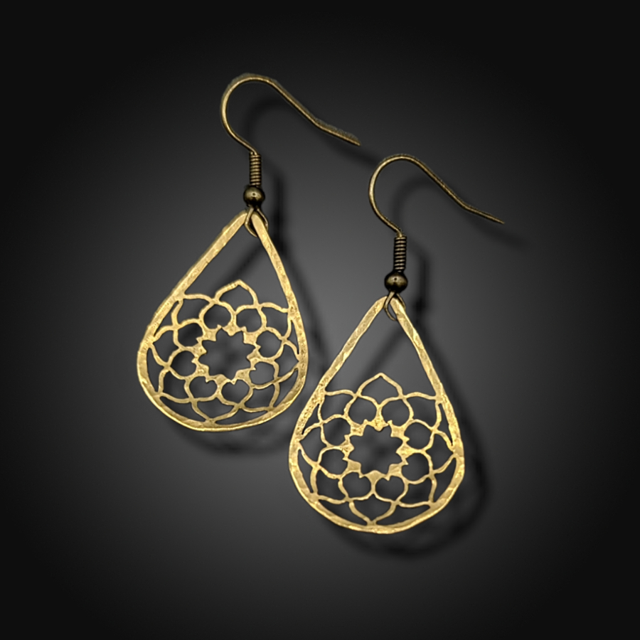 brass mandala earrings
