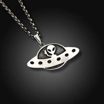 sterling silver peaceful alien necklace