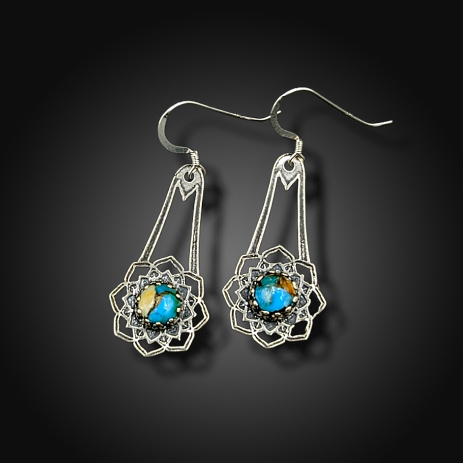 sterling silver earrings with mojave turquoise